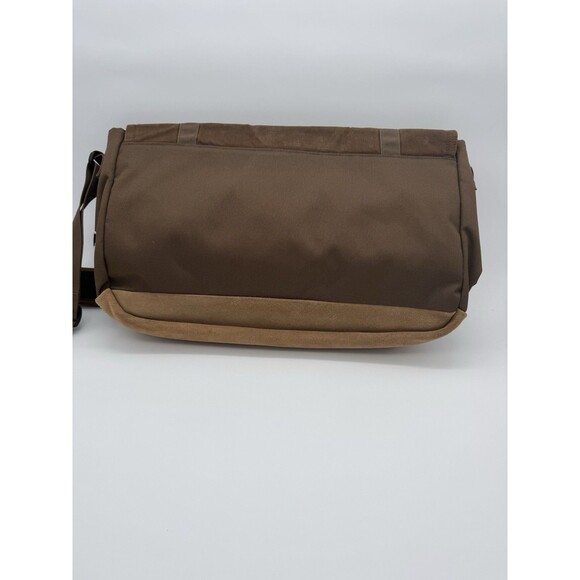 Timberland Waxed Canvas, Leather Messenger Laptop Bag Brown Crossbody Briefcase - Picture 3 of 12